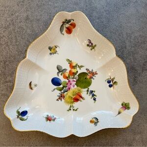 Herend Gold and White Triangular Serveware Dish